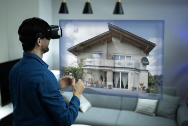 Man viewing a home in 3D