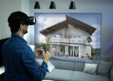 Man viewing a home in 3D