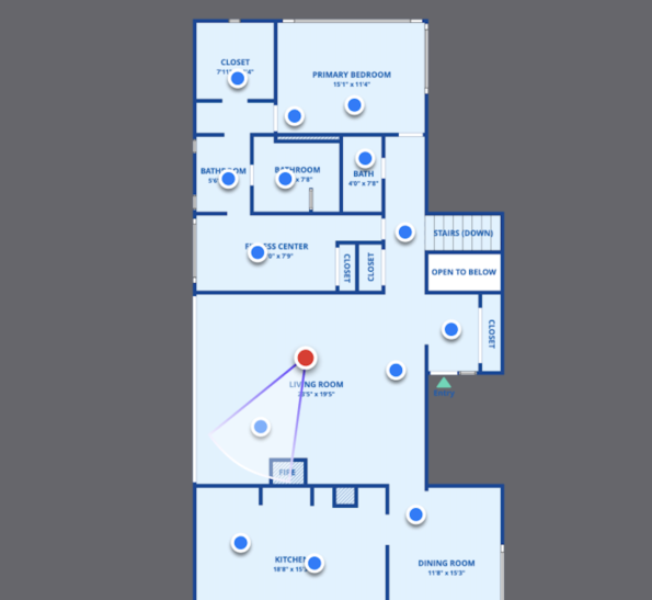 Zillow interactive floor plan image with first floor layout.